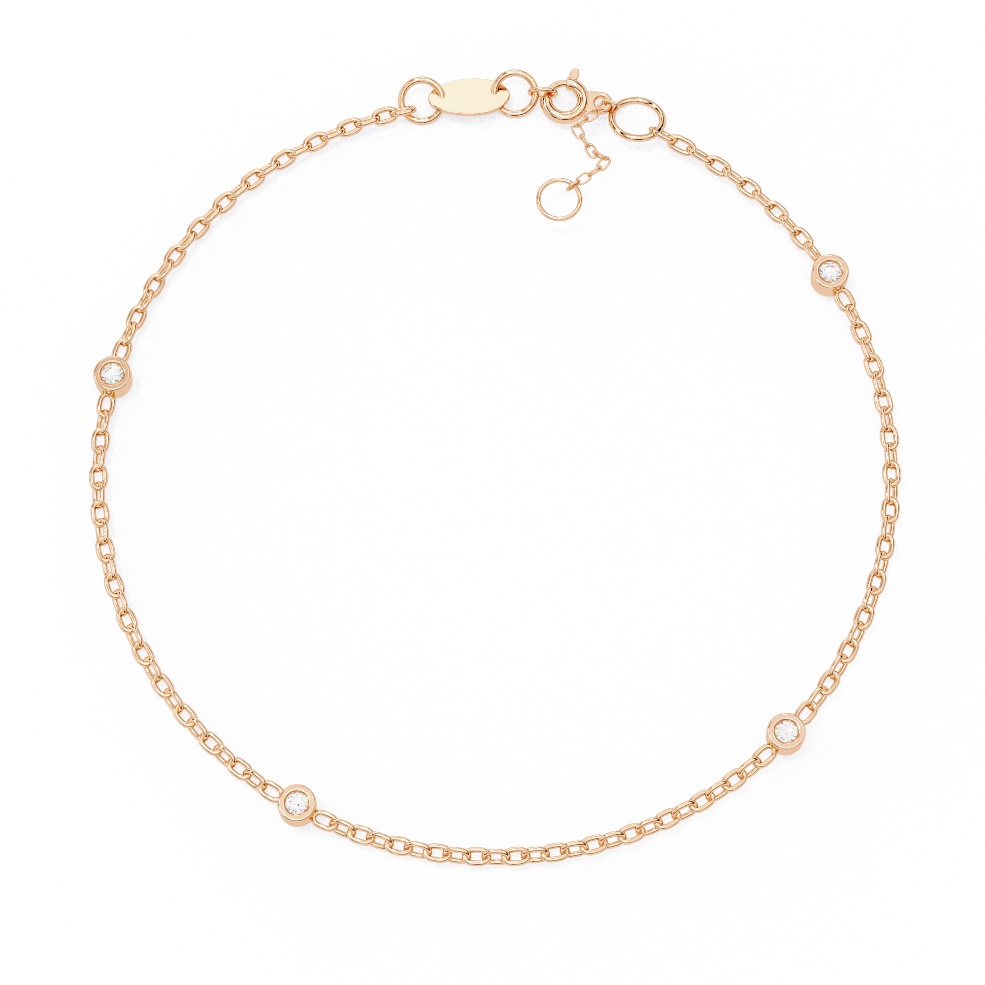 Solitairekart 0.06ct Round Cut Natural Diamond Bracelet-HI Color. VS-SI Clarity
